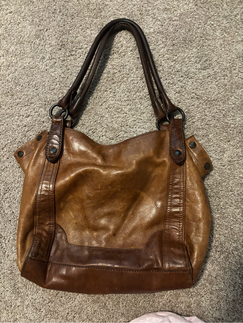 Classic Brown Leather Tote Bag - Women's Shoulder Bag